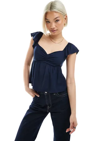 Hollister Frilly sleeve babydoll top in