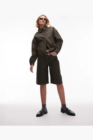 AllSaints Louie long washed denim shorts-Black