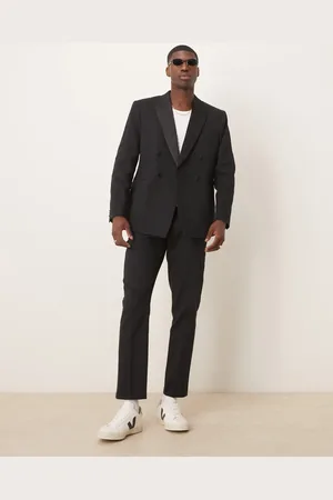 ASOS Slim tuxedo suit pants in texture