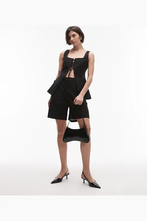 SNDYS Linen blend longline shorts in (part of a set)