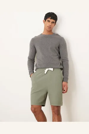 ASOS Oversized waffle shorts in khaki-Green