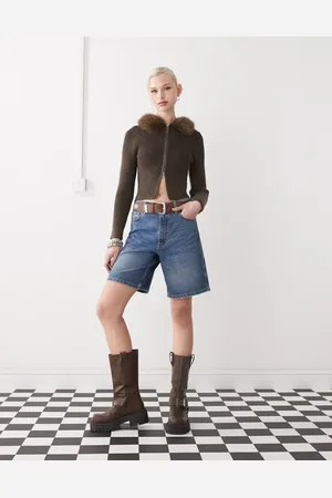 COLLUSION Denim dad shorts in -Blue