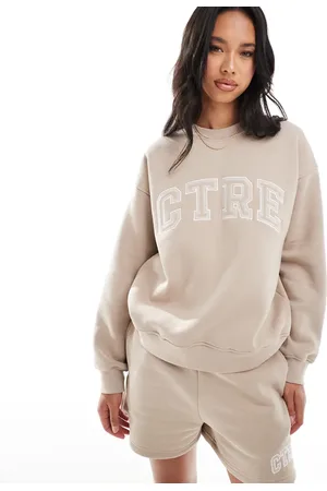 The Couture Club CTRE varsity crew neck sweatshirt in (part of a set)-Neutral