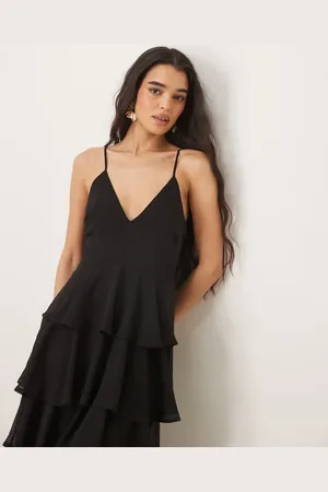 Pretty Lavish Textured ruffle maxi dress in
