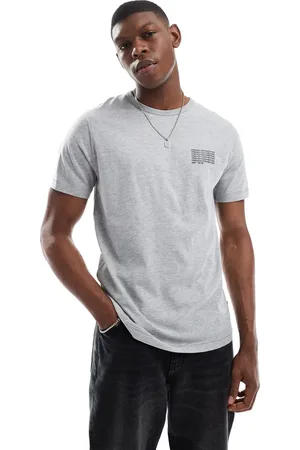 French Connection French Connection crew neck t-shirt with repeated logo in light grey
