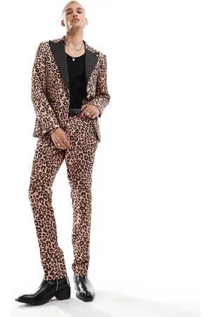 Twisted Tailor Slim suit pants in leopard print (part of a set)