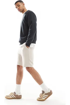 JACK & JONES Loose fit sweat shorts in cream-White