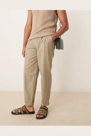 ASOS Smart oversized tapered cotton chino pants in -Green