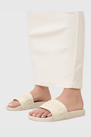 AllSaints Biggy rubber sliders in white