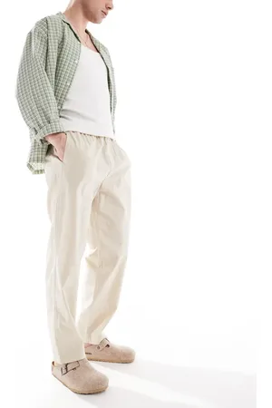 Pull&Bear Linen blend pants in sand