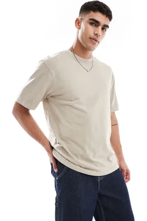 Only & Sons Distressed t-shirt in cream-Neutral