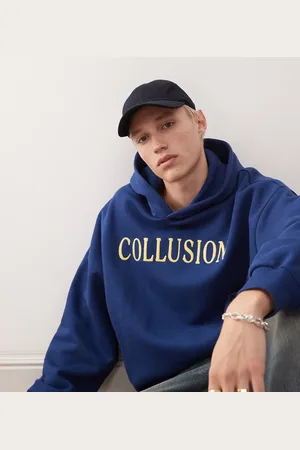 COLLUSION Oversized embroidered branded hoodie in -Black