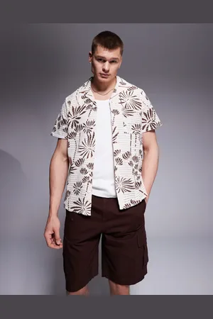 South Beach Embroidered short sleeve beach shirt in