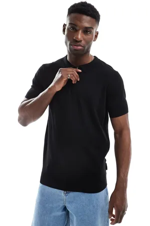 French Connection French Connection short sleeve knitted zip polo shirt in