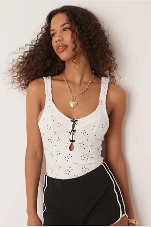 Free People Full Bloom pointelle bodysuit in -White