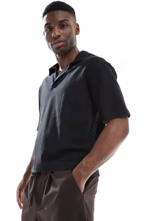 Pull&Bear Knitted self stripe polo in