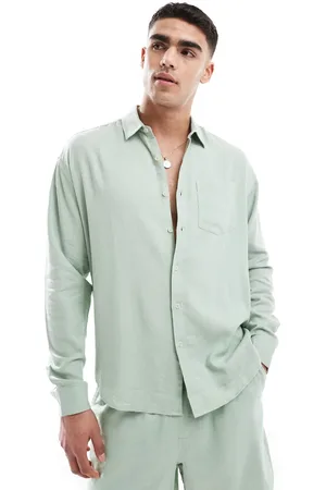 New Look Long sleeve floaty linen-blend shirt in (part of a set)