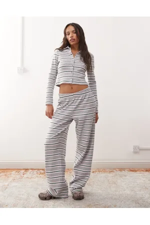 Reclaimed Brushed stripe pull on pants in (part of a set)