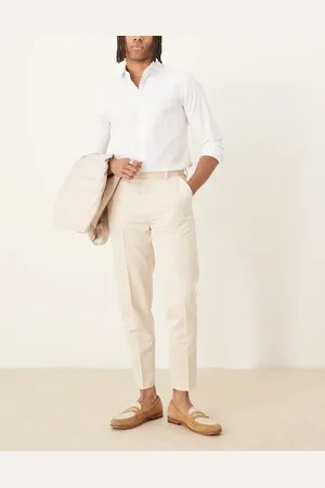ASOS Smart tapered fit pants in -Neutral