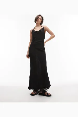 SNDYS Cami cowl neck lace trim maxi dress in