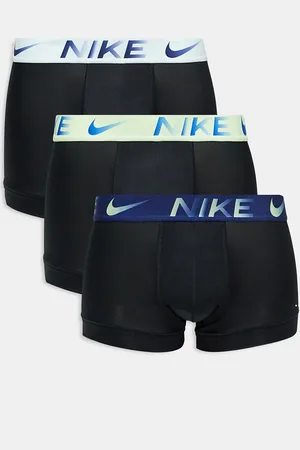 Nike Dri-FIT Essential Microfibre 3 pack trunks in black with contrast waistband