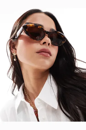 VERO MODA Soft cat eye sunglasses in tortoiseshell-Brown