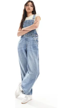 Monki Denim dungarees in wash