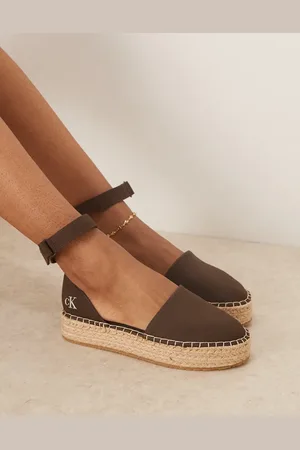 Calvin Klein Espadrille flatform sandals in brown