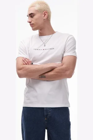 Tommy Hilfiger Linear logo t-shirt in white