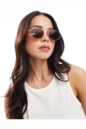 VERO MODA Metal frame oval sunglasses in gold