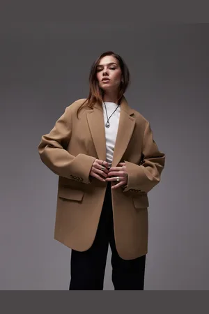 Topshop Oversized slouchy blazer in (part of a set)-Neutral