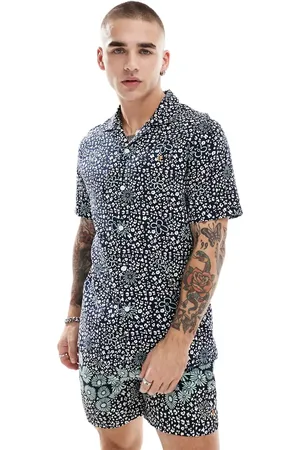 Farah Landon short sleeve revere collared shirt in floral print (part of a set)