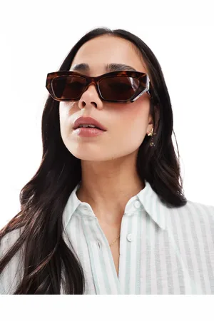 VERO MODA Angular cateye sunglasses in tortoise shell-Brown