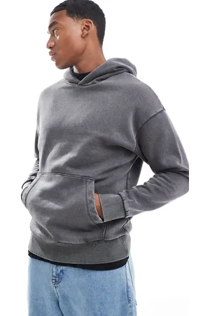 ADPT. Oversized hoodie in washed dark grey