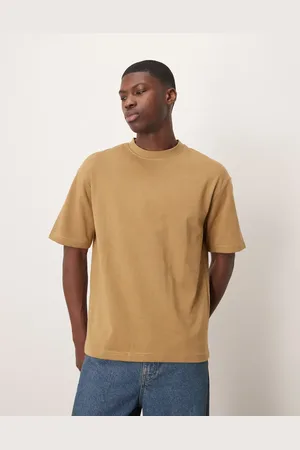SELECTED Oversized heavy weight t-shirt in beige-Green