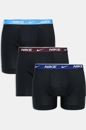 Nike Everyday Cotton Stretch 3 pack boxer briefs in black with contrast waistbands