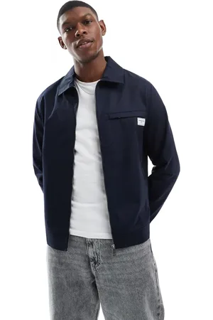 Only & Sons Double zip worker jacket in navy