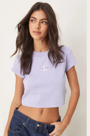 Calvin Klein Monologo baby tee in lilac-Purple