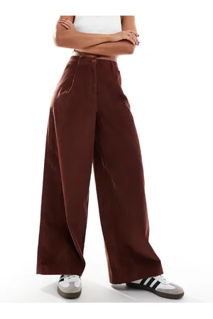 Fred Perry Cord wide leg pants in -Brown