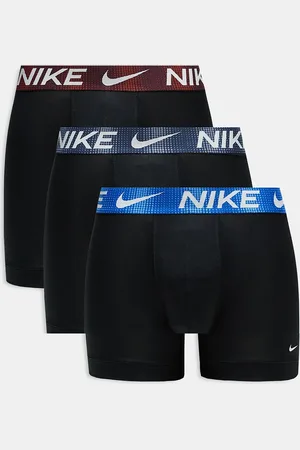 Nike Dri-FIT Essential Microfibre 3 pack boxer briefs in black with contrast waistband
