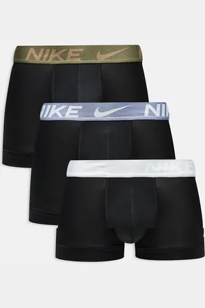 Nike Dri-FIT Essential Microfibre 3 pack trunks in black with contrast waistband