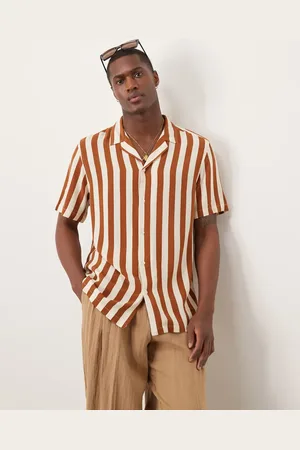 New Look Short sleeved Tom striped shirt in light