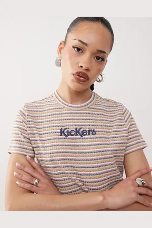 Kickers Retro stripe crop baby tee in -Multi
