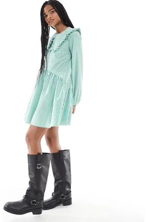 Miss Selfridge Oversized collar smock dress in