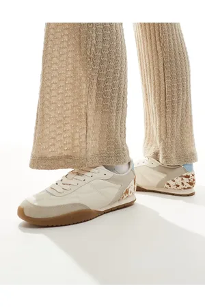 Stradivarius Leather sneakers in cow print