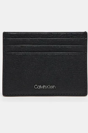 Calvin Klein Leather cardholder in black