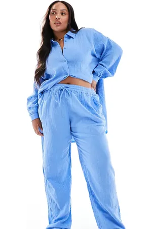 ONLY Cheesecloth pull on pants in blue (part of a set)
