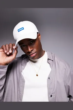 Hugo Blue Central logo cap in stone-Neutral