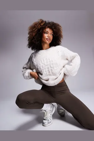 The Couture Club Emblem plaited oversized knit jumper in -Neutral