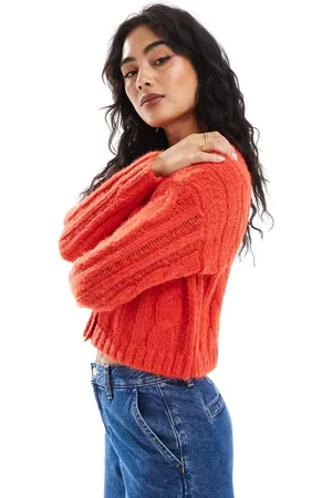 Cotton On Cotton On cottage cable button through cardigan in red